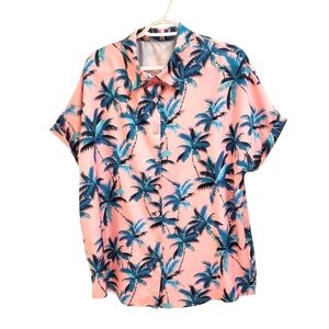 Lomon Tropical Palm Tree Print Shirt